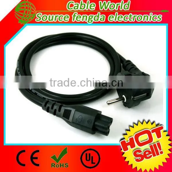 EU computer power cord CEE7/7 to IEC320 C5 125V 10A 18AWG