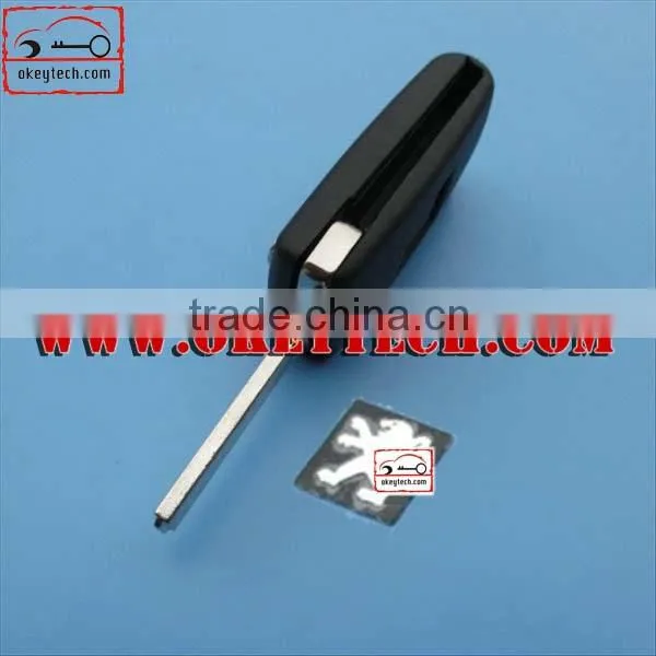 OkeyTech Peugeot 307 3 buttons remote key shell trunk button with battery clamp without groove blade for key cover peugeot 307