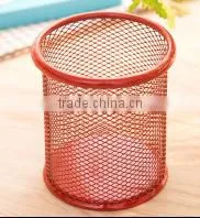 Icegreen Multifunctional Black Metal Square Mesh Design Home Office Pen Holder Case
