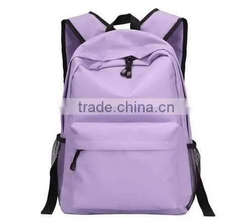 Promotional Canvas Backpack Purple Color W/ Strong Shoulder Straps