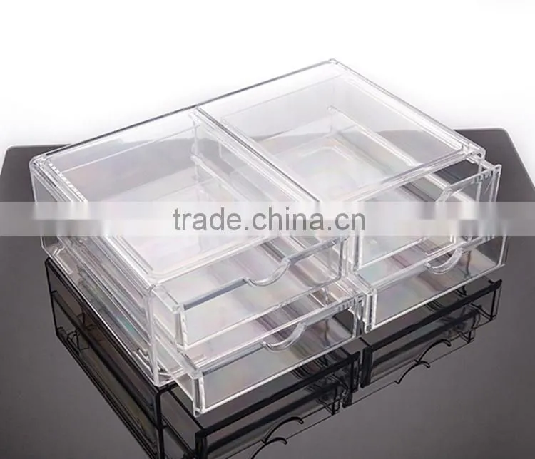 Hot selling customized OEM ODM accepted acrylic cosmetic storage box with drawers