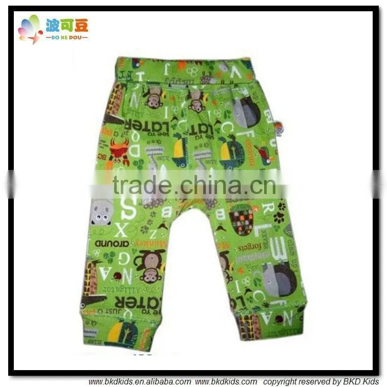 BKD 100% cotton green baby cool pants wholesale