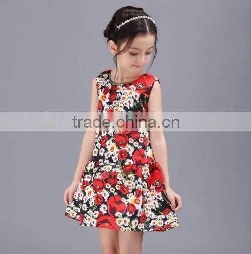 2016 new arrived girls puffy dresses for kids cheap selling flower baby dress designer party dresses kids