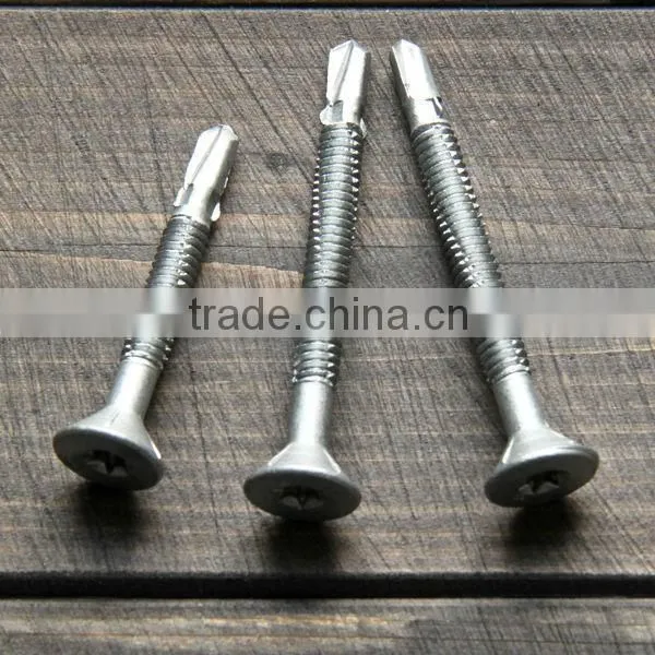 Countersunk head TORX self drilling screw wings Dacromet