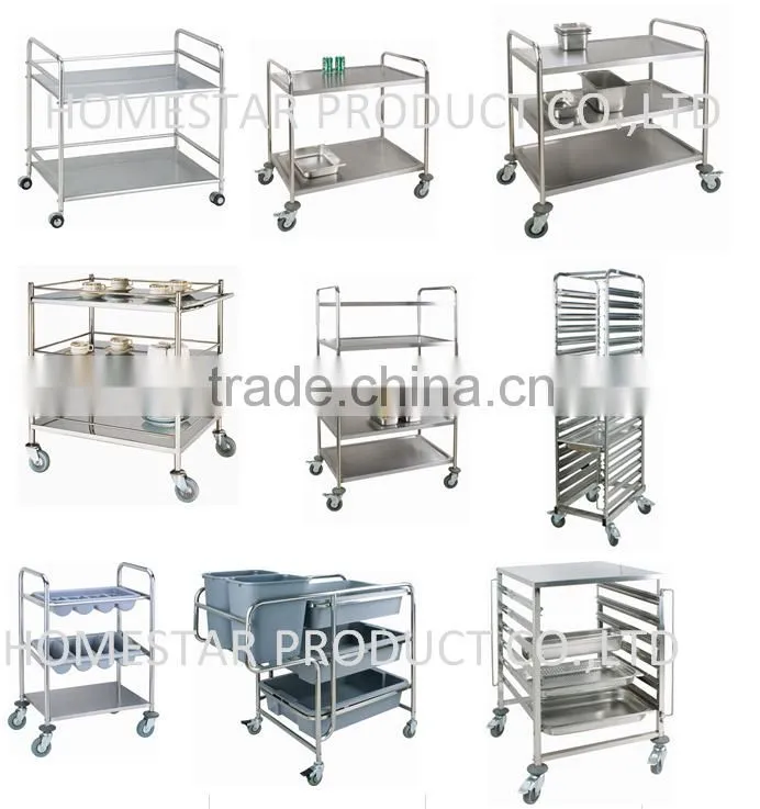 Hotel and Restaurant Stainless steel collecting trolley dish collecting cart