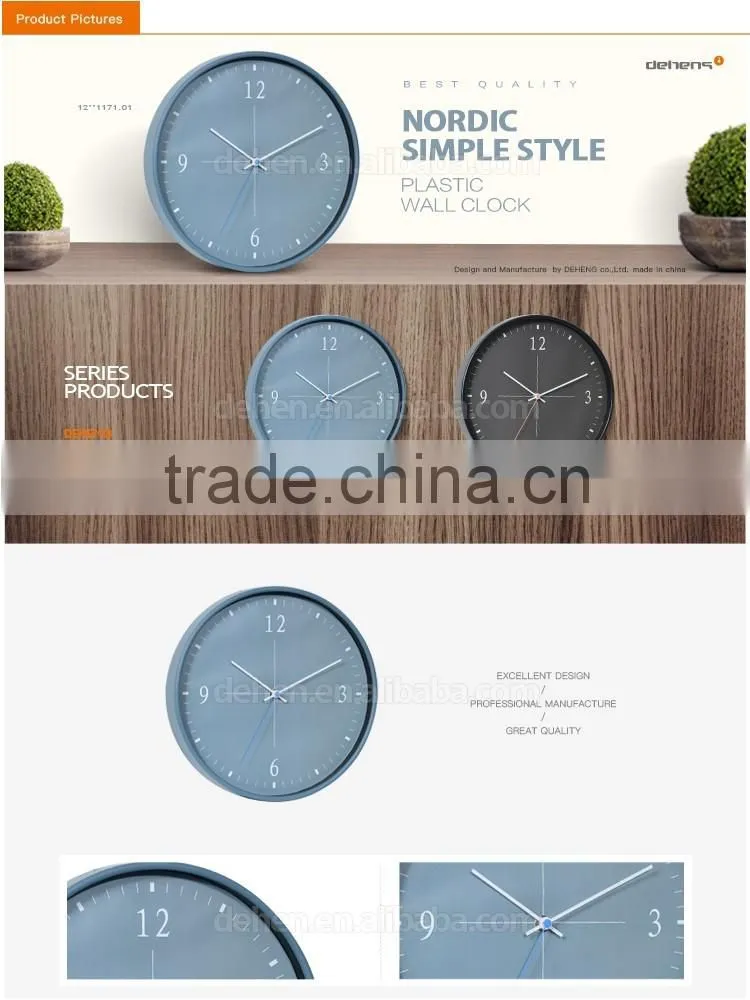 DEHEN simple design plastic clock