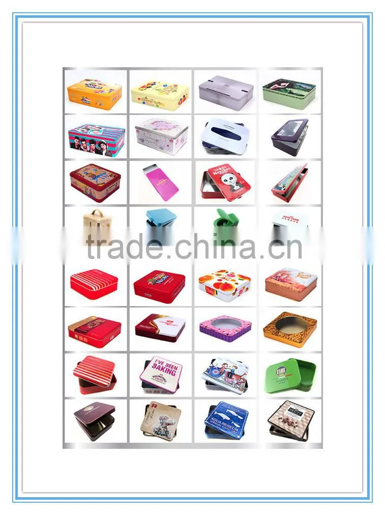 custom hinge tin box square metal boxes for toys