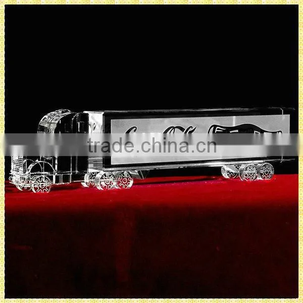 Handmade Engraved Crystal Oil Tanker Model For Business Annual Souvenirs