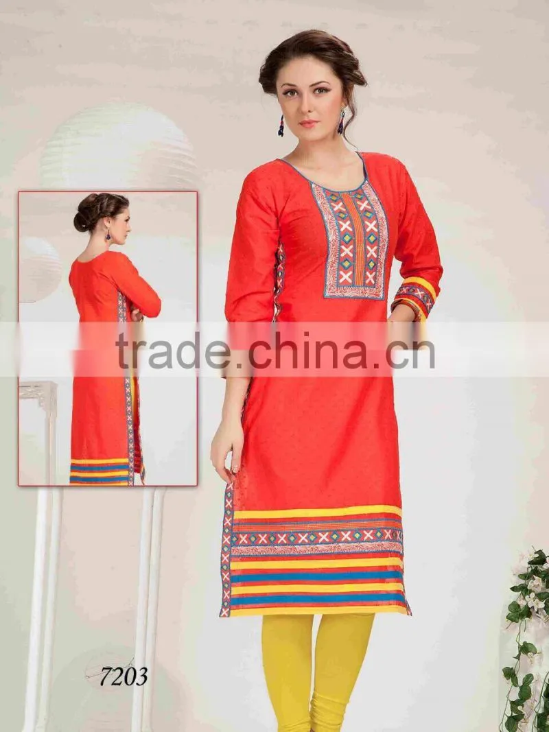 Designer Silk Embroidered KURTI-TUNIC-TOP-KURTA