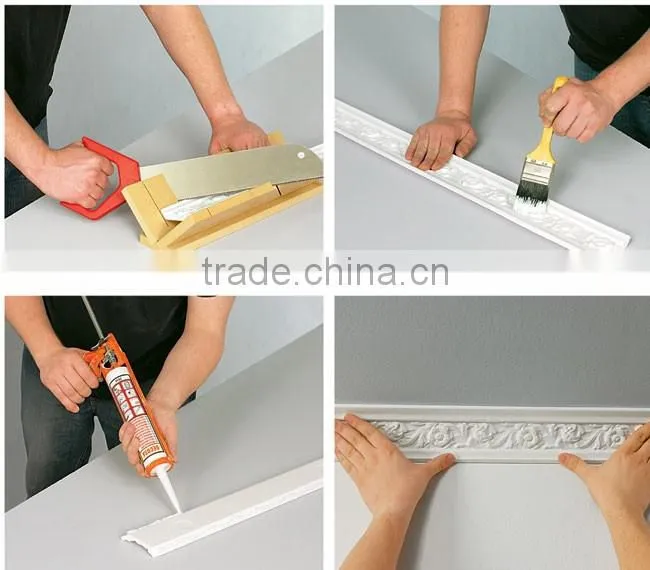 lightweight easy to install PU material mdf cornice for wall