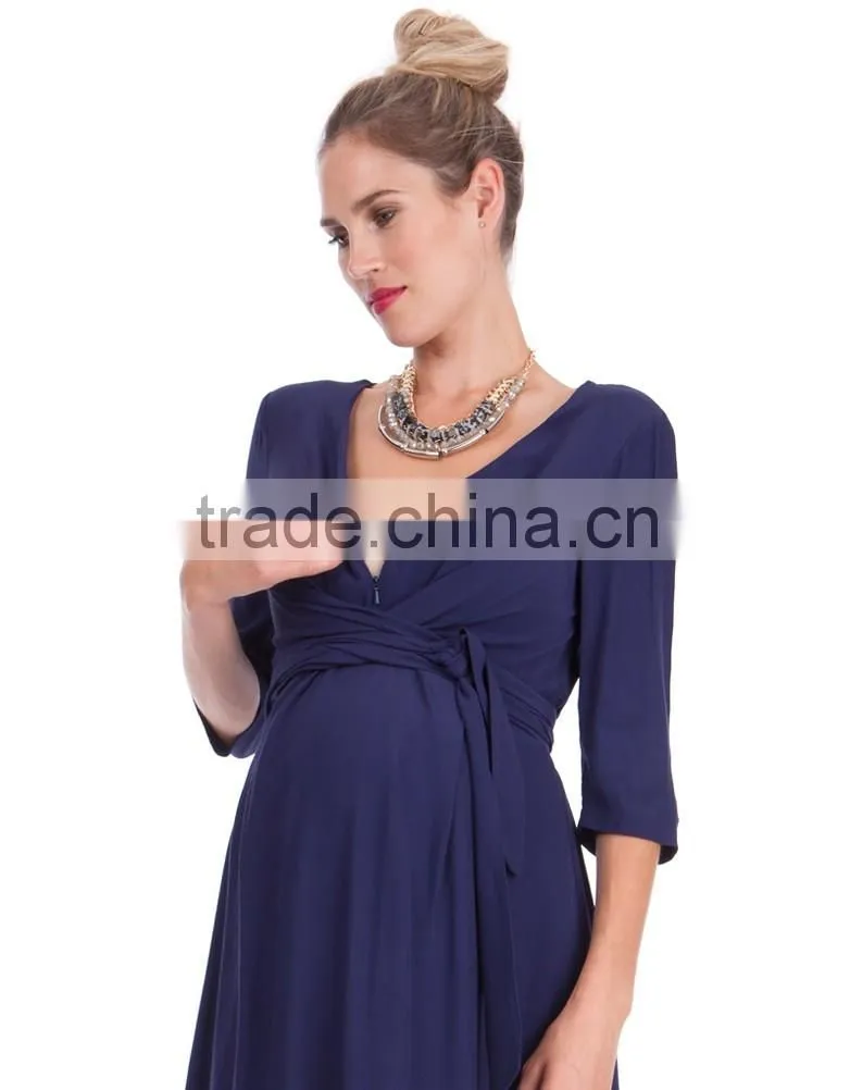 Deep V-Neck Sexy Maternity Dresses Easy Nursing