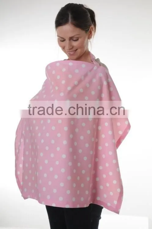 Privacy Nursing Udder For Infant Wrap Large Roomy Breathable 100% Light Cotton pink dot printed apron