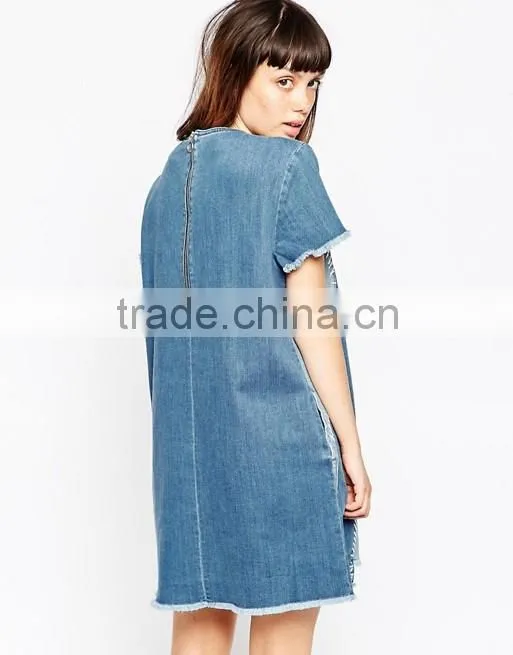 House Of Holland A-Line Denim Dress Lightweight denim