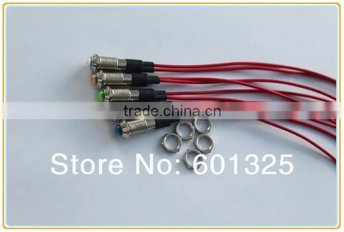 8mm 12 volt led indicator lamp with 20cm wire