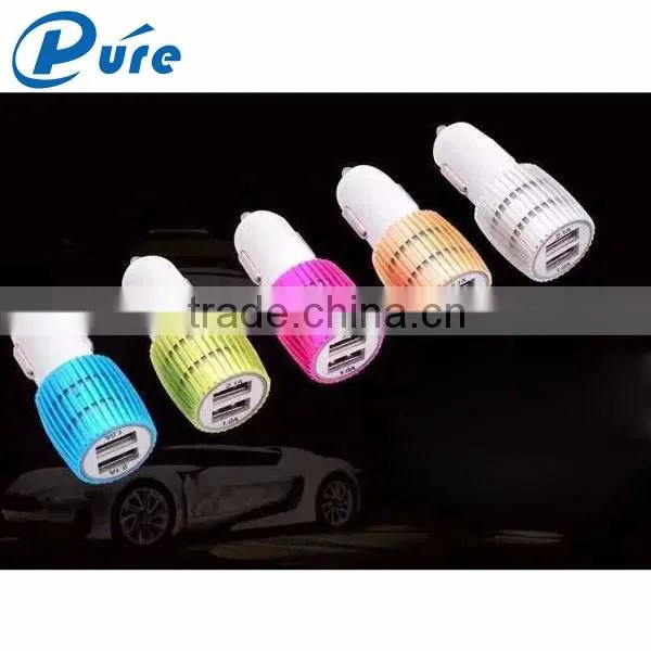 Top Quality Mobile Phone Car Charger Dual USB Universal ABS Car Charger 2 Port 12V-24V 2.1A Adapter with for iPhone Samsung Phon