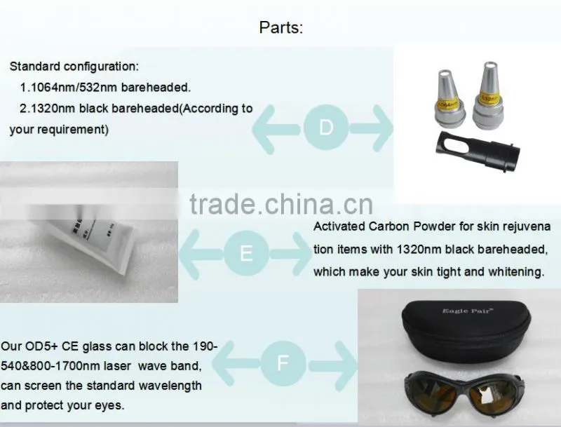 Q-switch ND-10 YAG laser tattoo removal system