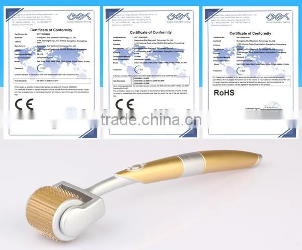 Manufacturers derma roller zgts 192 micro needles with gold handle on promotion