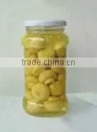 chinese tined champignon mushrooms in glass jar