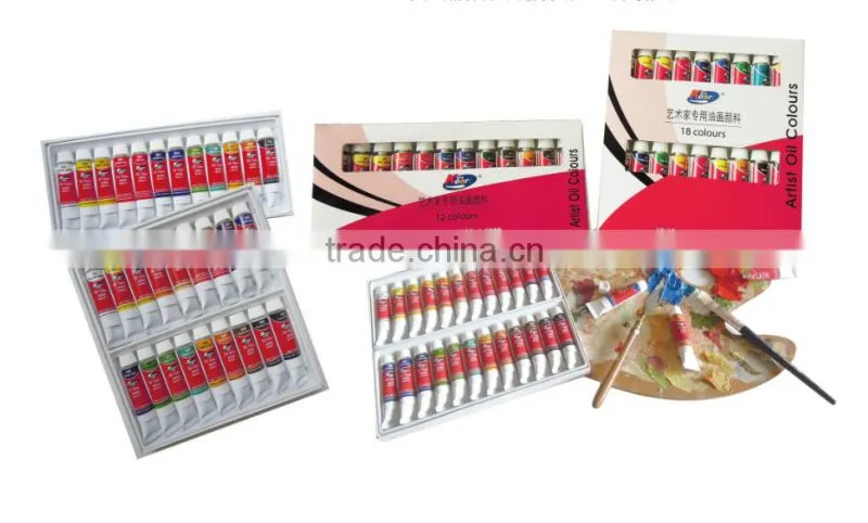 Wholesale artist oil colours set 12ml with 18 colors