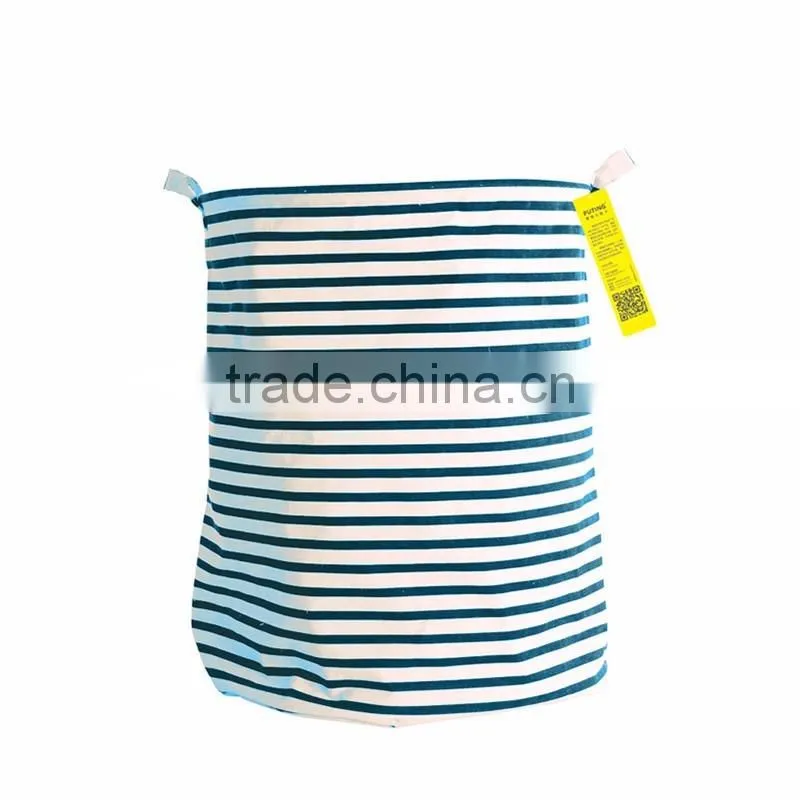 Unique Cotton Sundries Storage Bin Linen Collapsible Folding Laundry Basket