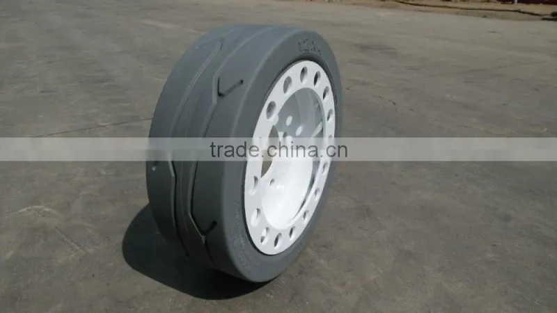 16x4 solid tire with brake for bobcat, wheel for lifting platform