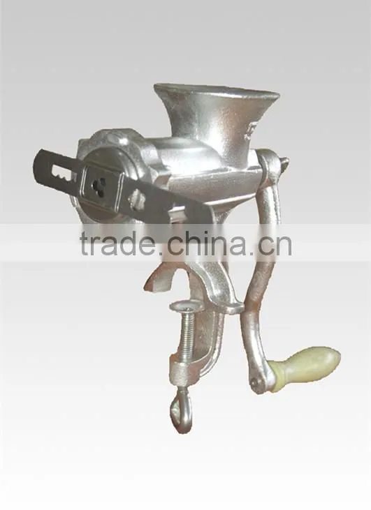 manual cast iron electro-plated tin meat mincer No.8 plastic funnels