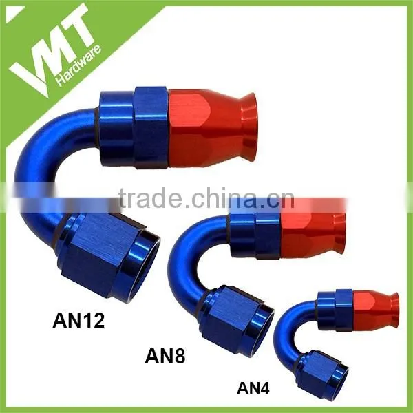 aluminum 6an 150 degree gas line ptfe hose ends