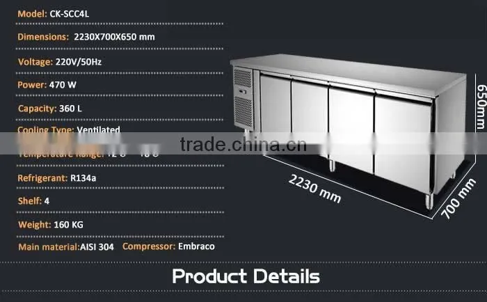 #304 Stainless Steel Under Counter Refrigerator/Industrial Refrigeration Equipment/Bar Style Refrigerator