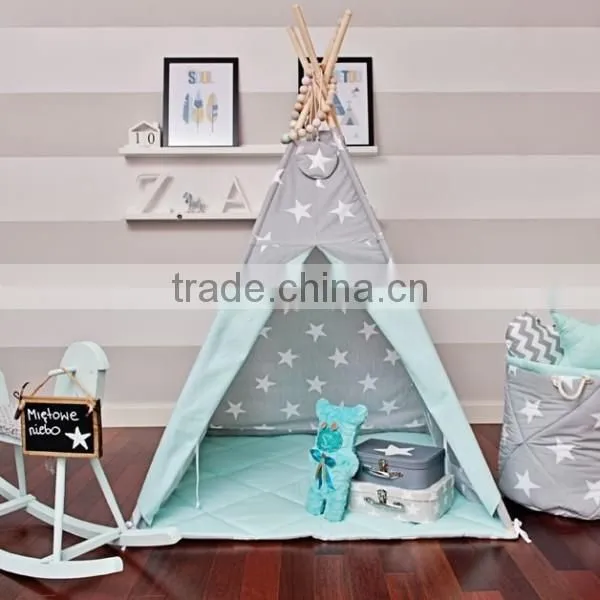 Promotional custom cotton canvas kids children indoor play teepee tent