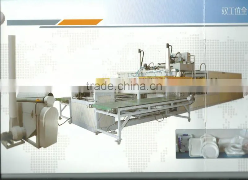 Double worktables PS fully automatic vacuum forming machine