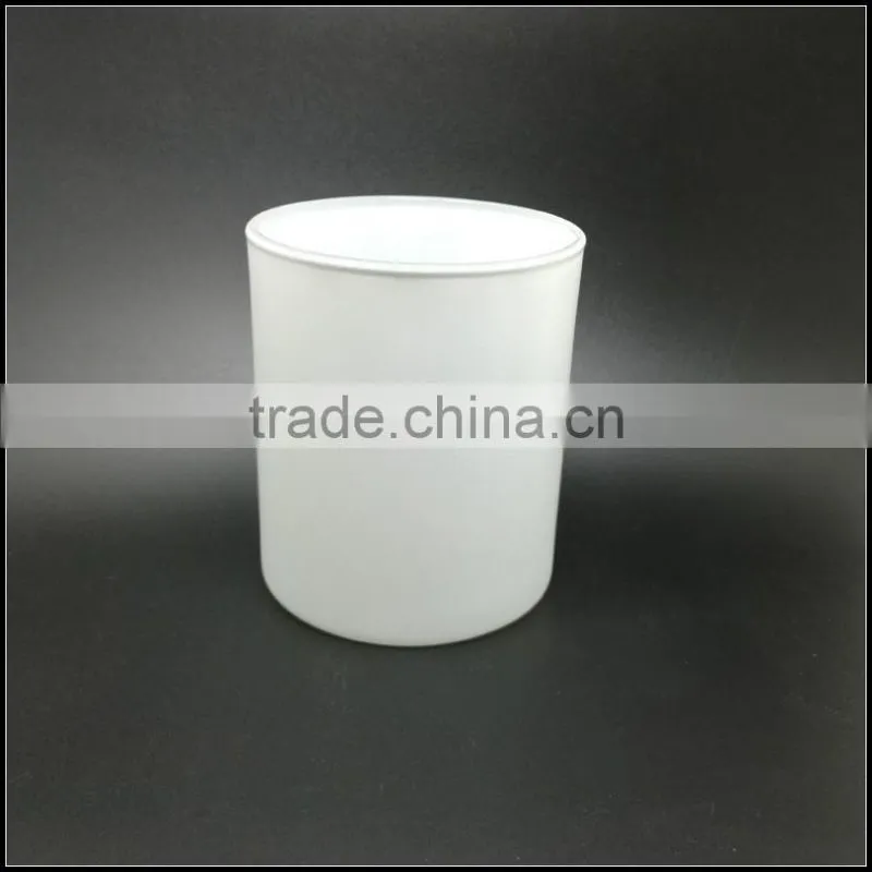 Canadian 400ml matte white sprayed color glass candle jar
