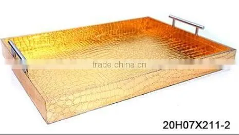 Popular Rectangular Tray with Two Metal Handles