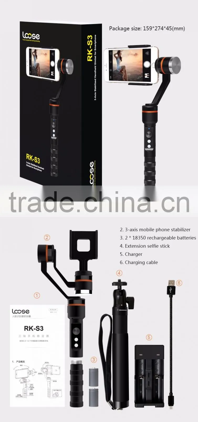 Hot Bluetooth Handheld 3Axis Face Tracking Stabilizer For Mobilephone/Camera Photographing,Dual Purpose Professional Stabilizers