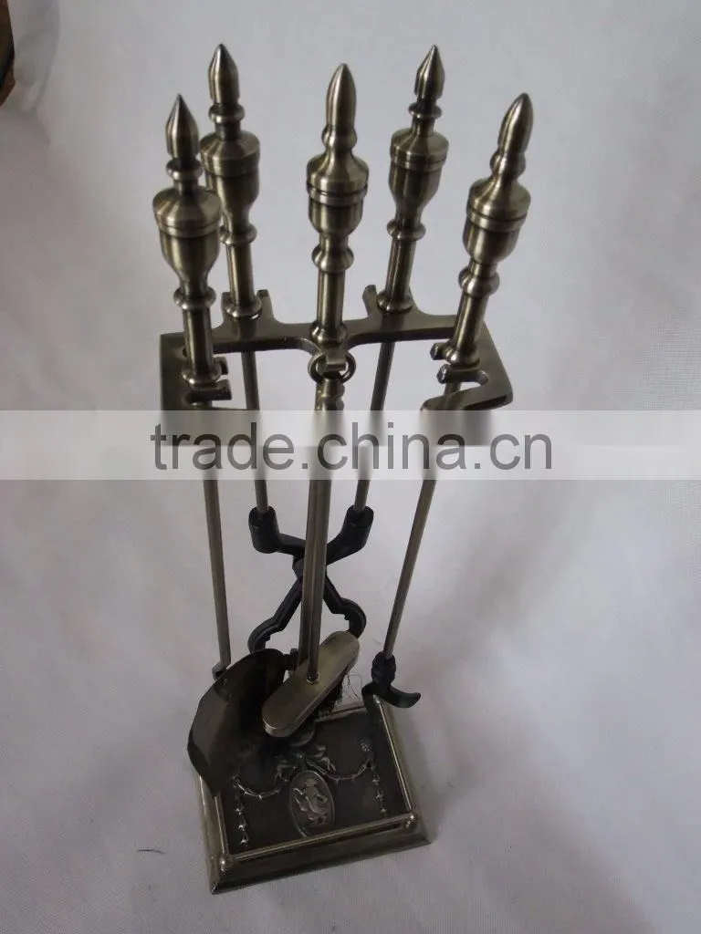 antique indoor cast iron fireplace tools
