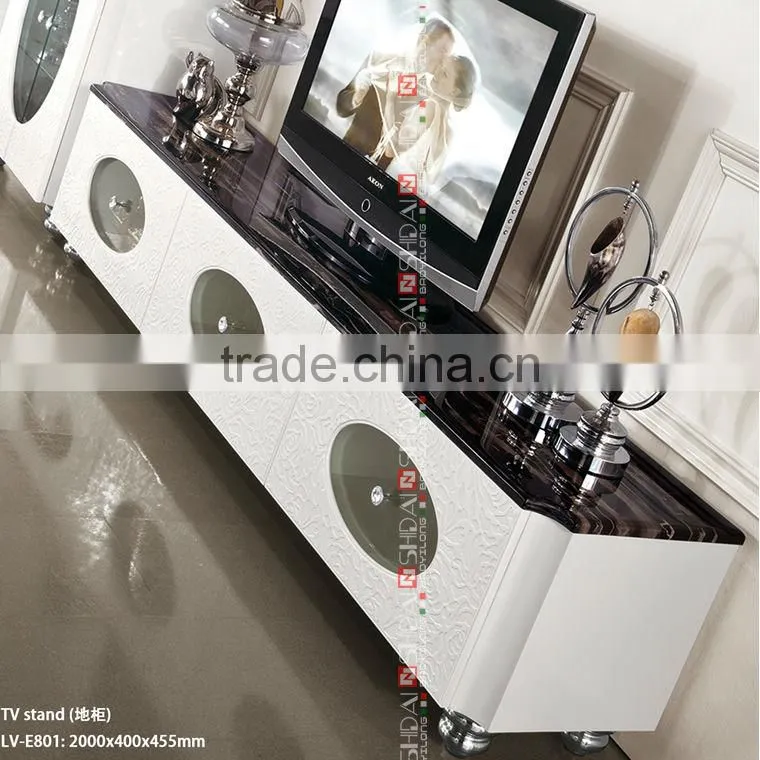 Clearance sale black marble top TV stand LV-E801