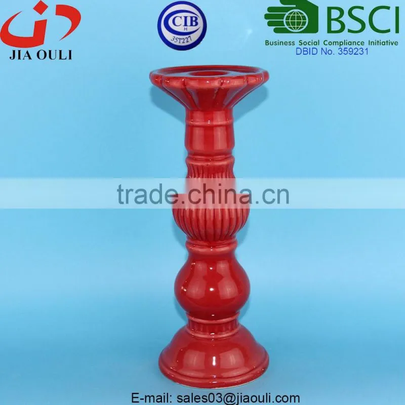 BSCI Certificate Factory wedding table centerpieces red chinese ceramic vase