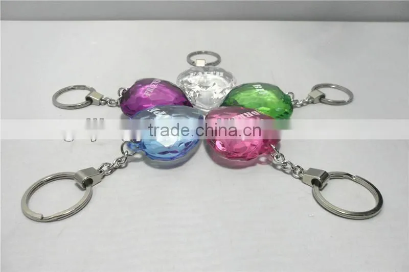 2016 hot sale make in china heart shape acrylic keychain keyring