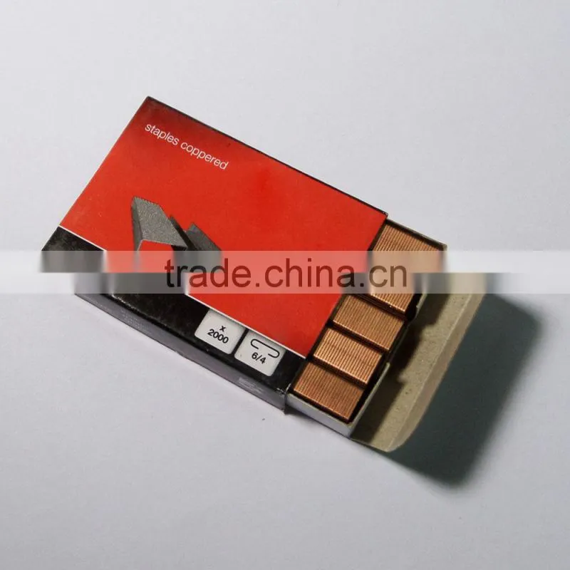 Office quality mini coppered staples 6/4
