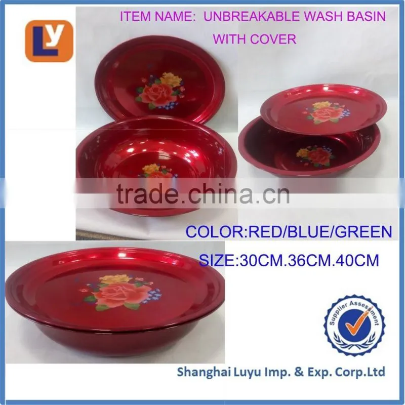 30.36.40cm Durable unbreakable spraying red color wash basin