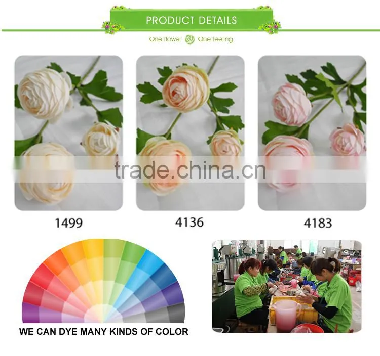 wholesale single stem ranunculus artificial silk flowers for wedding decoration