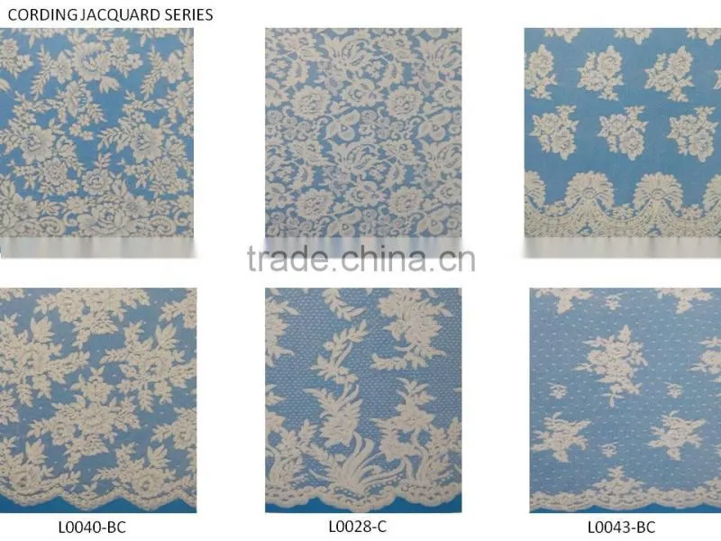 Cotton Lace Embroidery Wedding Fabric Trims for Bridal Wedding Apparel BY YARD