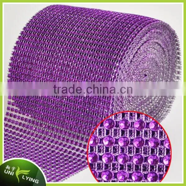 Newest Colorful Bling hot fix rhinestone mesh trimming