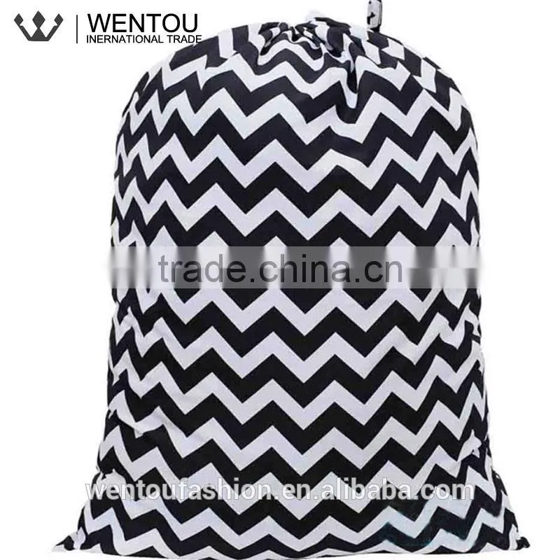 Newest Monogram Chevron Polka Dot Cotton Laundry Bag