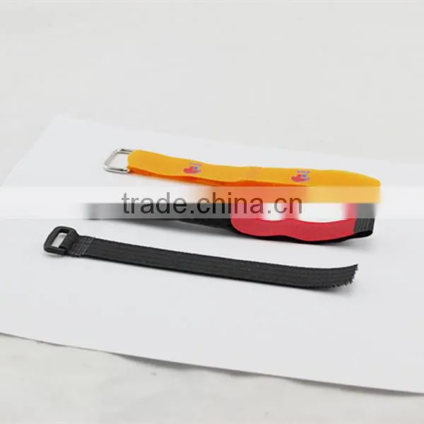 Flexible Nylon Hook and Loop adjustable cable tie with Logo