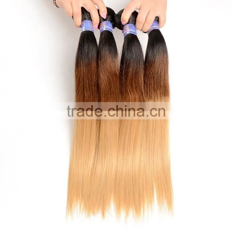 1B/4/27 Peruvian Hair Weaves Wavy Blonde Silky Straight Ombre Hair Extension Peruvian Human Hair Bundles