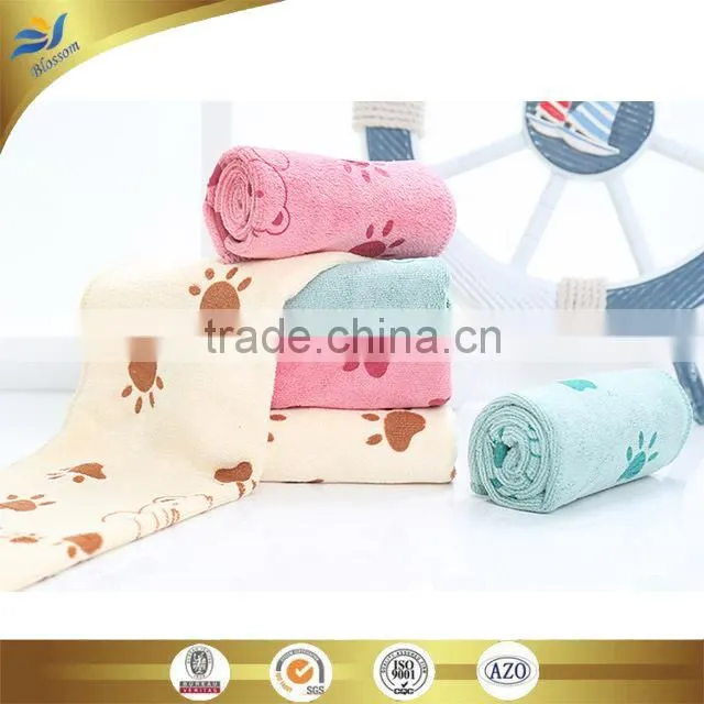 cheap microfiber reactive printed face towel for adults cartoon cat paw prints design brush face towel china supplier 35*75 cm