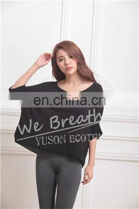 Black Bamboo Summer Breathable T-shirt Blouse Home Wear Girls