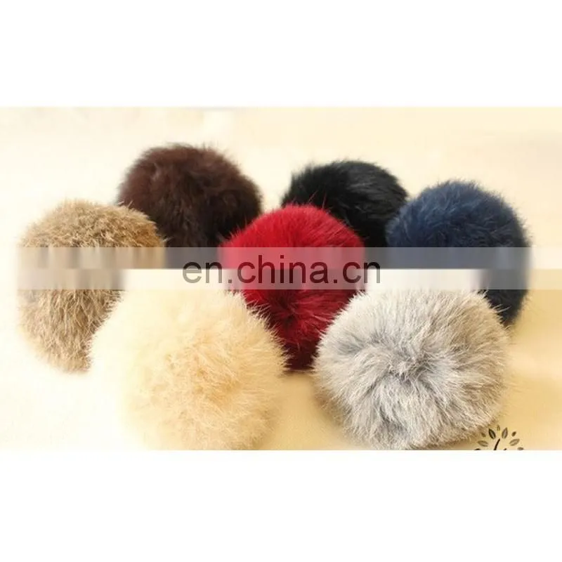 8cm real rabbit fur ball/bobble girl hairband for fashion decoration accessory