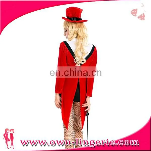 red women sexy professional clown costume