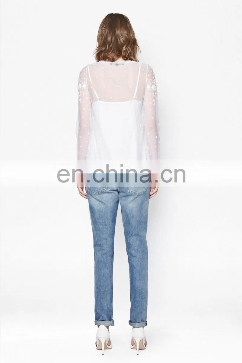 fashionable white sexy models casual blouse 2014 sexy young ladies top